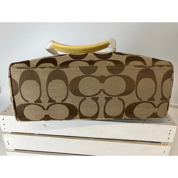 COACH F14878 LARGE SIGNATURE PRINT CANVAS SHOULDER BAG (ASIS) - Picture 11 of 16